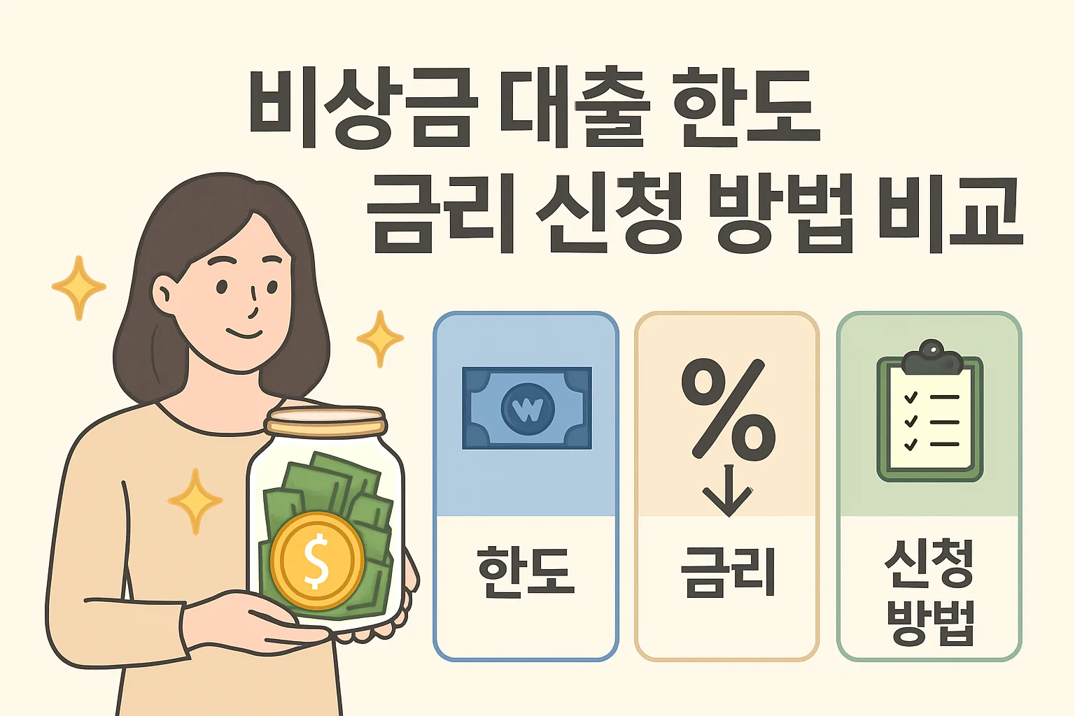 비상금 대출 한도 금리 신청 방법 비교