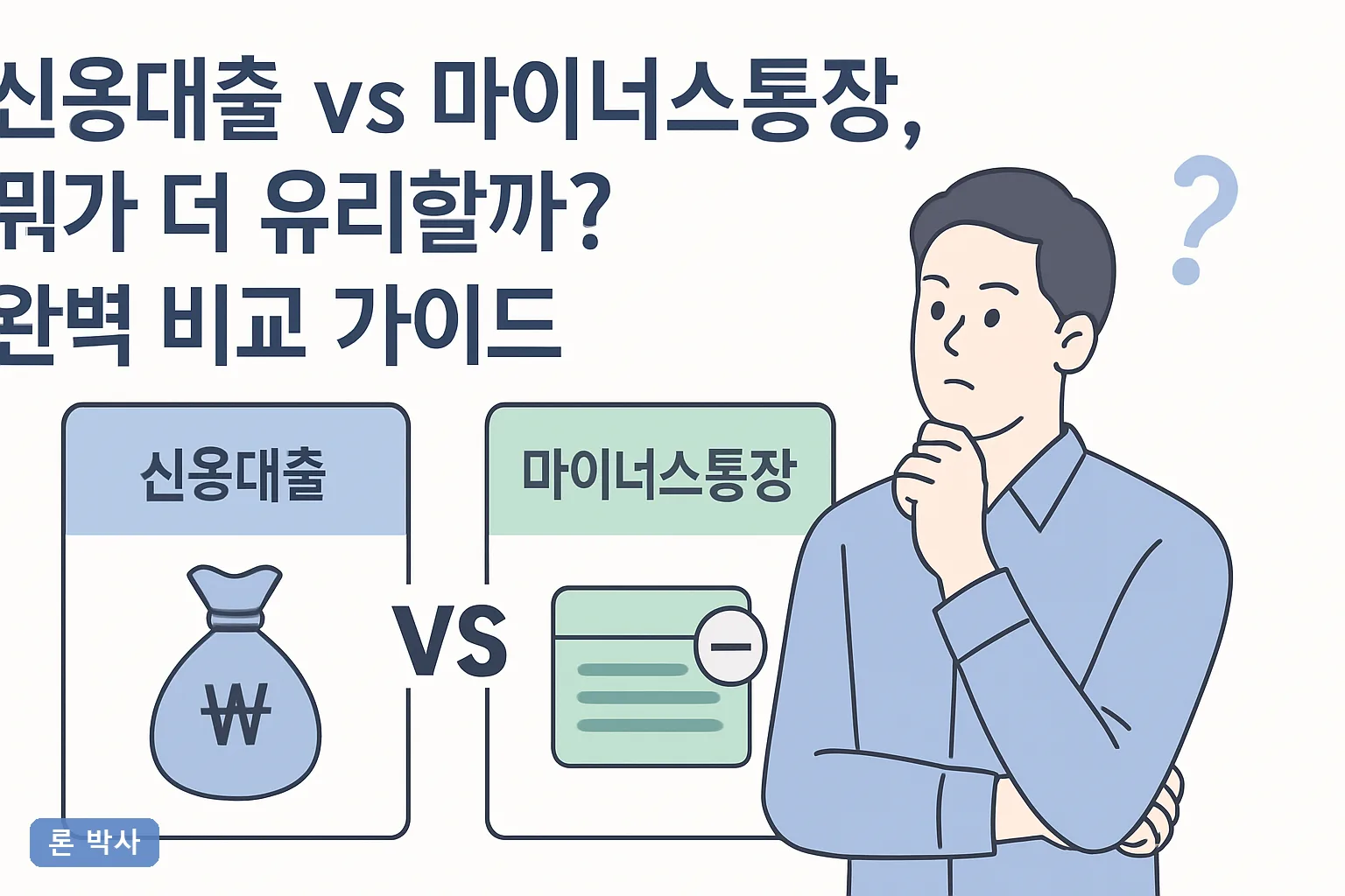 신용대출 vs 마이너스통장, 뭐가 더 유리할까? 완벽 비교 가이드